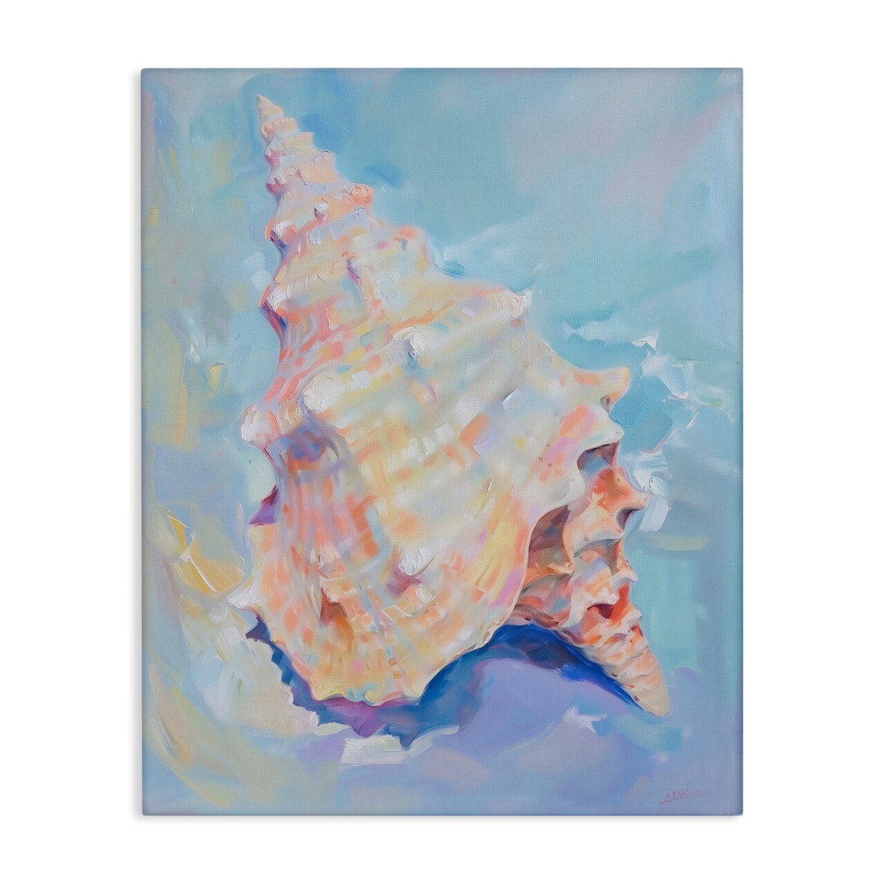 Stupell Industries Coastal Conch Shell Canvas Wall Art Design by Arlington Prints